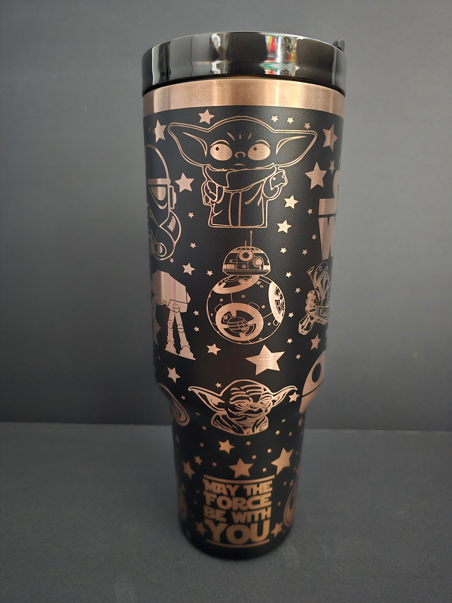 Star Wars Themed Black & Bronze 40oz Tumbler