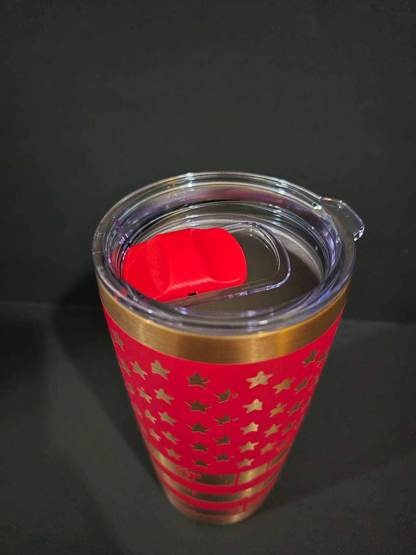 Distressed American Flag Black & Bronze 20oz Coffee Tumbler