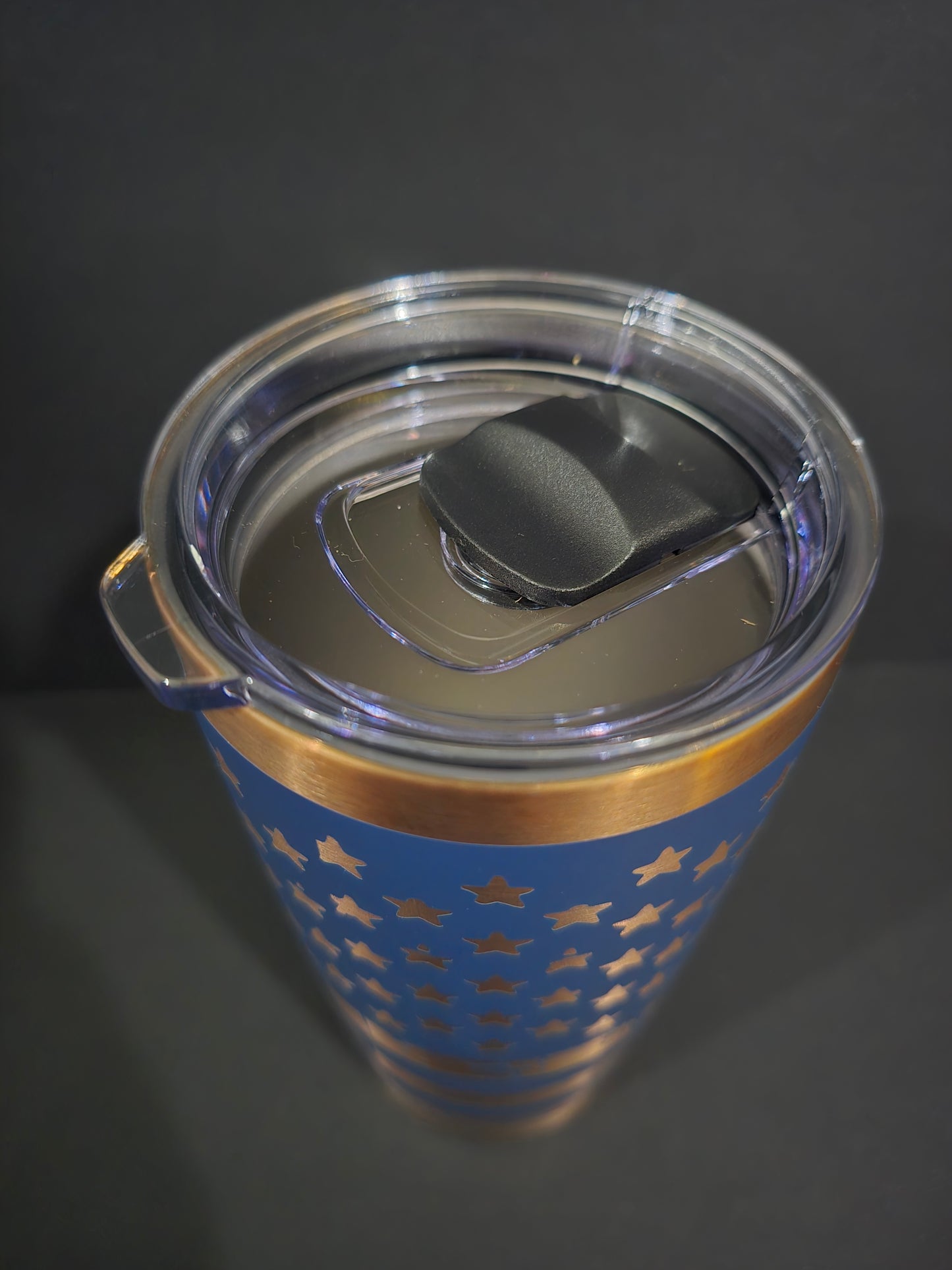Distressed American Flag Black & Bronze 20oz Coffee Tumbler