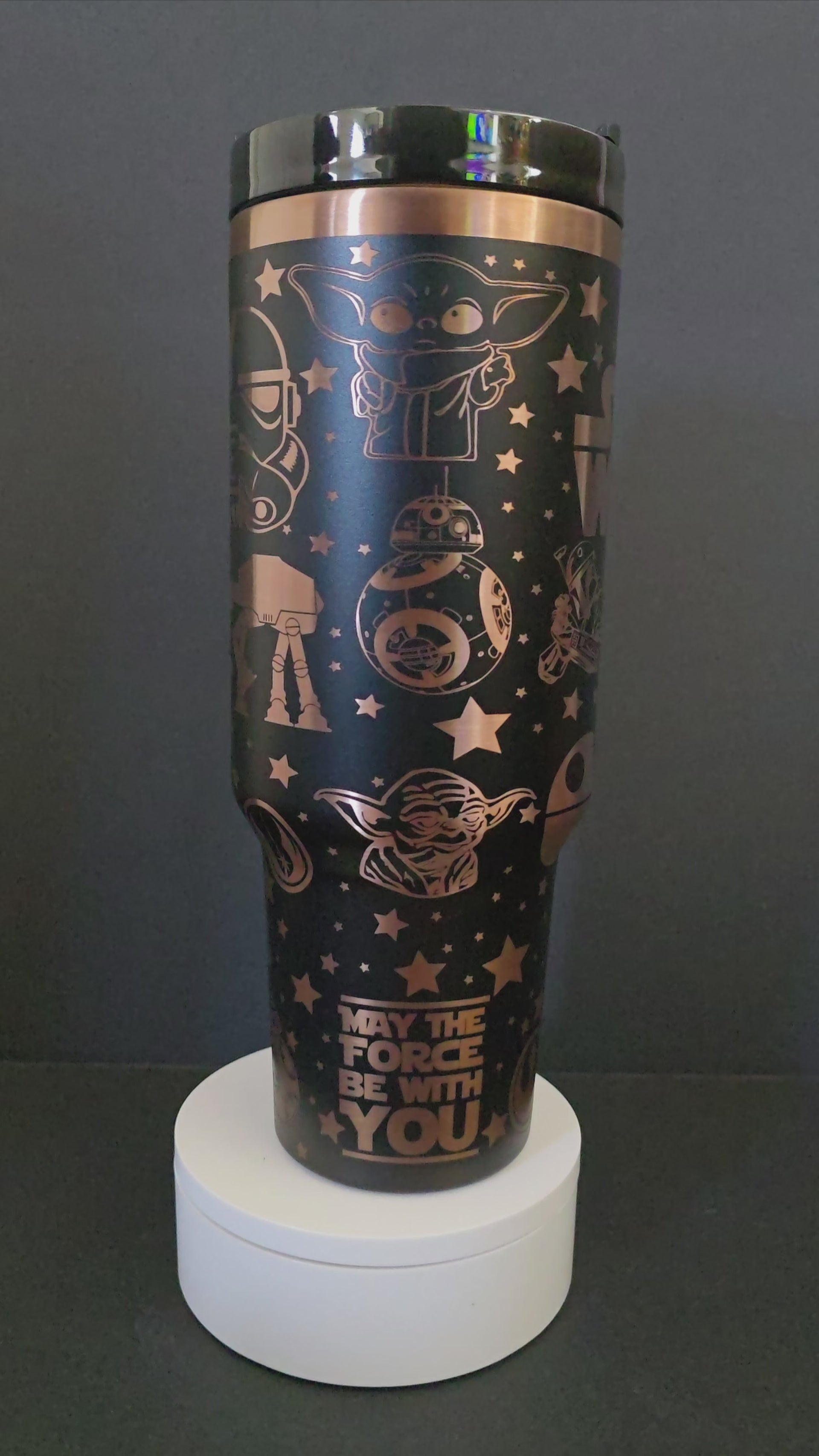 Star Wars Themed Black & Bronze 40oz Tumbler – Against The Grain Wood Work
